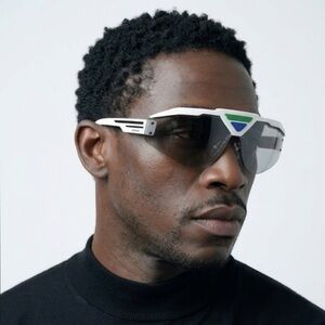 🆕 Prada white, blue & green Shield Sunglasses